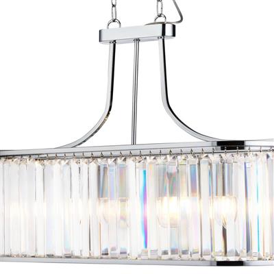 Victoria 5Lt Ceiling Pendant - Chrome & Crystal Glass