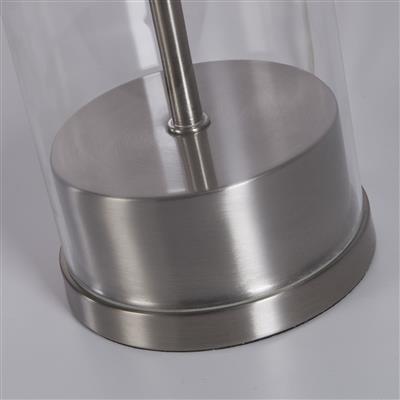 Base Only - Oxford Table Lamp - Satin Nickel Metal & Glass