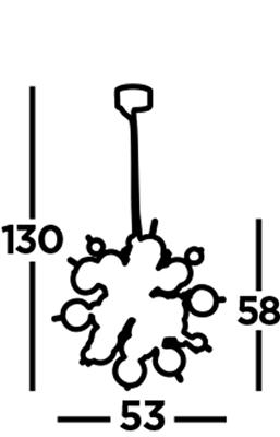 Molecule 12Lt Ceiling Pendant - Polished Chrome