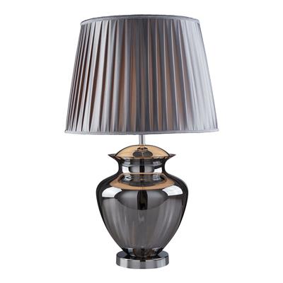 Elina Table Lamp - Chrome, Smoked Glass & Pewter Shade