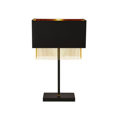 Fringe Table Lamp Black Shade Gold, Black And Gold Lampshade Fringe