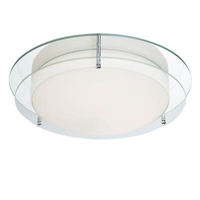 Limerick LED Bathroom Flush-Chrome, Mirror, Opal Glass, IP44