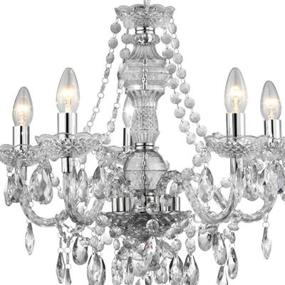 Marie Therese 5Lt Ceiling Pendant - Clear Glass & Acrylic