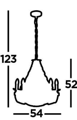 Cartwheel III 5Lt Ceiling Pendant - Black Wrought Iron