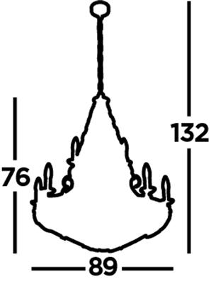 Cartwheel III 12Lt Ceiling Pendant - Black Wrought Iron