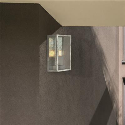 Box II Outdoor Wall Light  -  Silver & Clear Glass, IP44