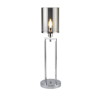 Catalina Table Lamp - Chrome Metal & Smoked Glass