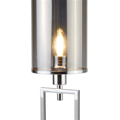 Catalina Table Lamp - Chrome Metal & Smoked Glass