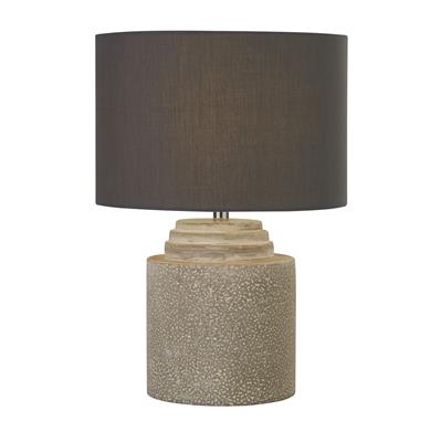 Zara Table Lamp - Cement Base & Fabric Shade