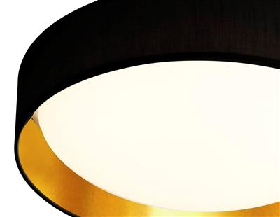Gianna LED Flush -Black/Gold Shade & Acrylic Diffuser
