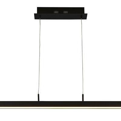 Tribeca LED  Bar Pendant Ceiling Light - Black Metal & Opal
