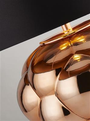 Dot Bubble Table Lamp - Copper Glass With Black Drum Shade