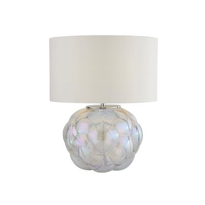 DOT Bubble Table Lamp- Iridescent Glass &  White Drum Shade