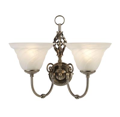 Cameroon 2Lt Ceiling Pendant - Antique Brass & Marble Glass