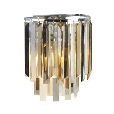 Clarissa 2Lt Wall Light - Chrome & Glass Prisms