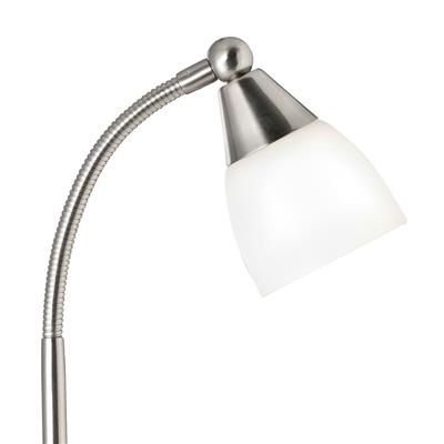 Touch Table Lamp- Satin Silver Base & Glass Shade