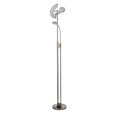 Gio Floor Lamp - Satin Nickel & Chrome Metal
