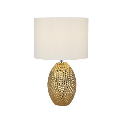 Nadine Table Lamp - Ceramic Gold & Cream Fabric Shade