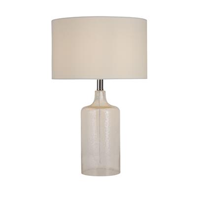 Nordic Table Lamp - Textured Glass, Chrome & White Shade