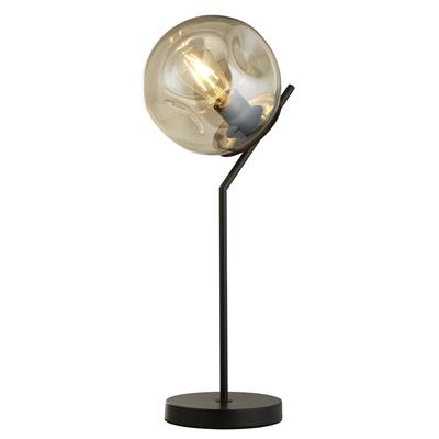 Punch Table Lamp - Black Metal & Champagne Punched Glass