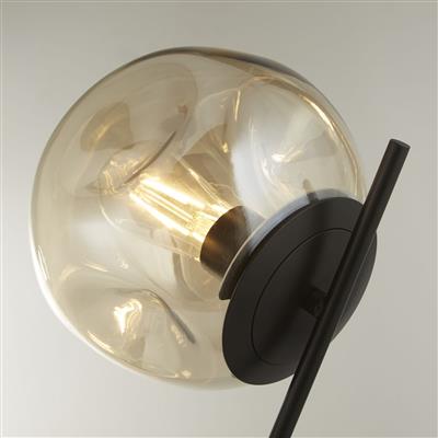 Punch Table Lamp - Black Metal & Champagne Punched Glass