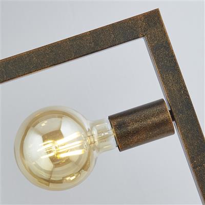 Oblong 5Lt Floor Lamp - Rustic Brown Metal