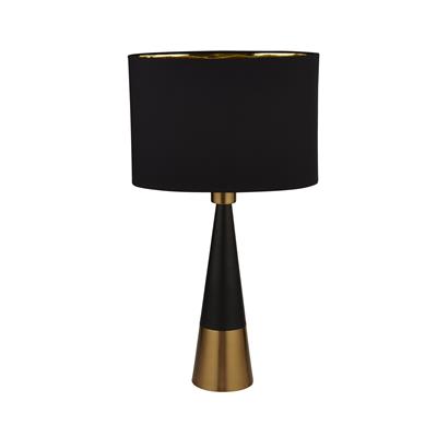 Chloe Table Lamp - Antique Brass & Oval Black Shade