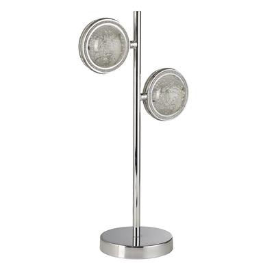 Quartz 2Lt Table Lamp - Chrome & Bubble Glass