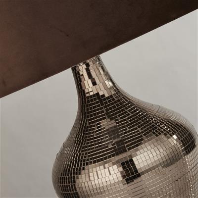 Disco Table Lamp - Ceramic Mosaic & Suede Shade