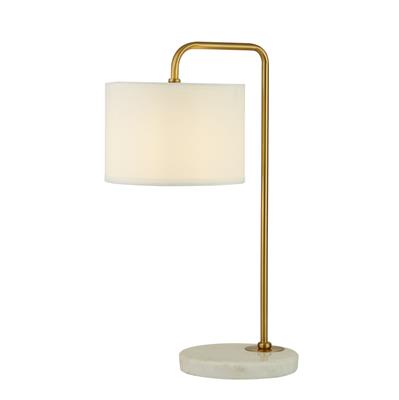 Gallow Table Lamp - Gold Metal & White Marble