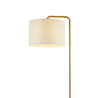 Gallow Floor Lamp - Antique Gold, Marble Base & White Shade