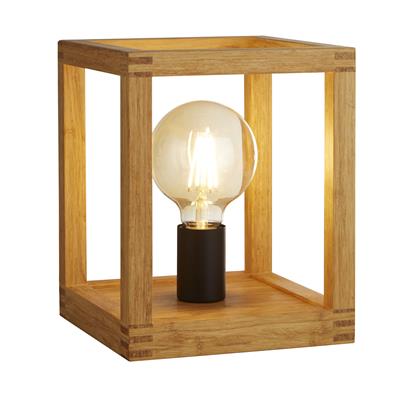 Square Table Lamp - Wood & Metal