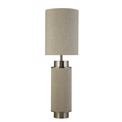 Flask Table Lamp - Natural Hessian with Satin Nickle

