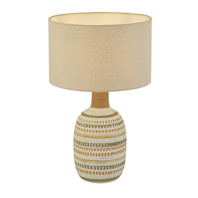 x Calypso Table Lamp - Cream & Grey Ceramic