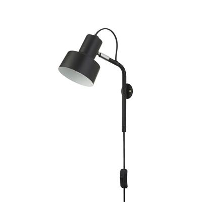 x Conical Plug-in Wall Light - Black