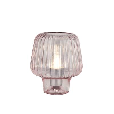 x Aria Table Lamp - Pink Ripple Glass