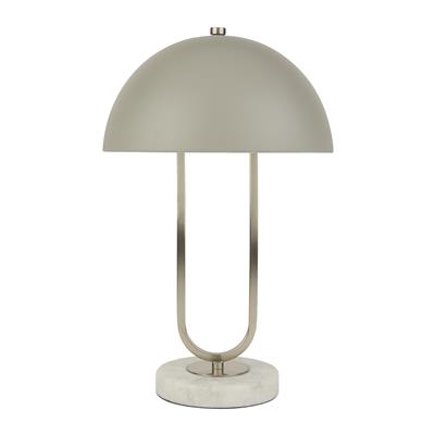 x Dome Table Lamp - Grey Metal & Marble