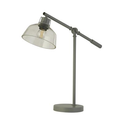 x Canterbury Table Lamp - Clear Glass & Grey Task