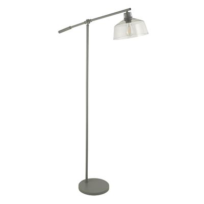 x Canterbury Floor Lamp - Clear Glass & Grey Metal