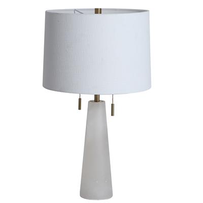 Lux & Belle 2LT Table Lamp-Alabaster & White Linen Shade