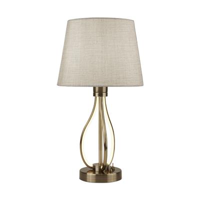 Vegas LED Table Lamp - Antique Brass & Hessian Shade