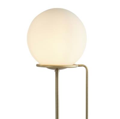 Sphere Floor Lamp - Antique Brass with Opal Glass Shade