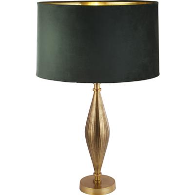 Rye Table Lamp - Antique Brass Metal & Green Velvet Shade