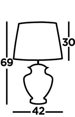 Elina Table Lamp - Smoke Glass, Chrome, Pewter Pleated Shade