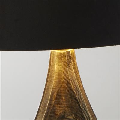 Bucklow Table Lamp- Antique Brass Metal & Black Velvet Shade