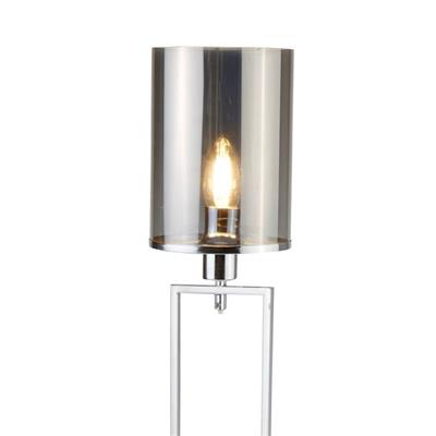 Catalina Floor Lamp - Chrome Metal & Smoked Glass