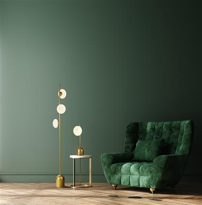 Pebble 3Lt Floor Lamp - Gold & White Oval Glass