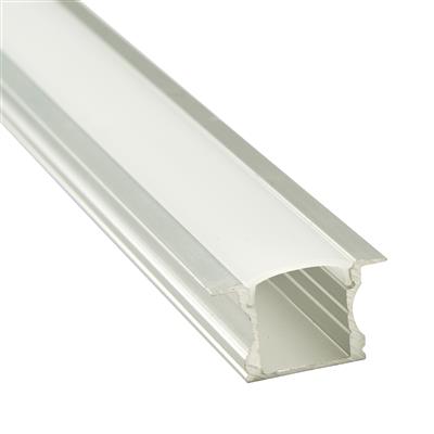 1m Recessed Alu Profile with opal diffuser, endcaps & clips