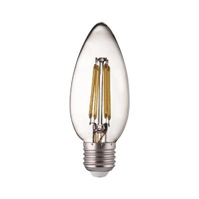 Pack 10 E27 LED Filament Candle Lamps- 6W, 540Lm, Warm White