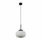Lumina Pendant - Black Metal & Frosted Ribbed Glass